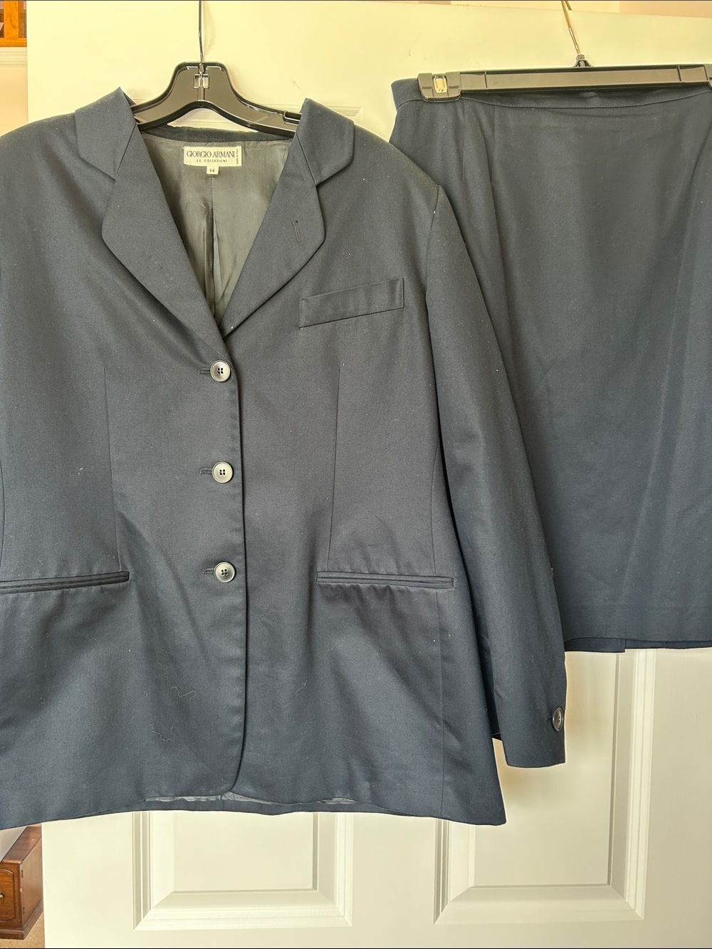 Giorgio Armani Women's Dark Navy Tailored Blazer & Skirt Set